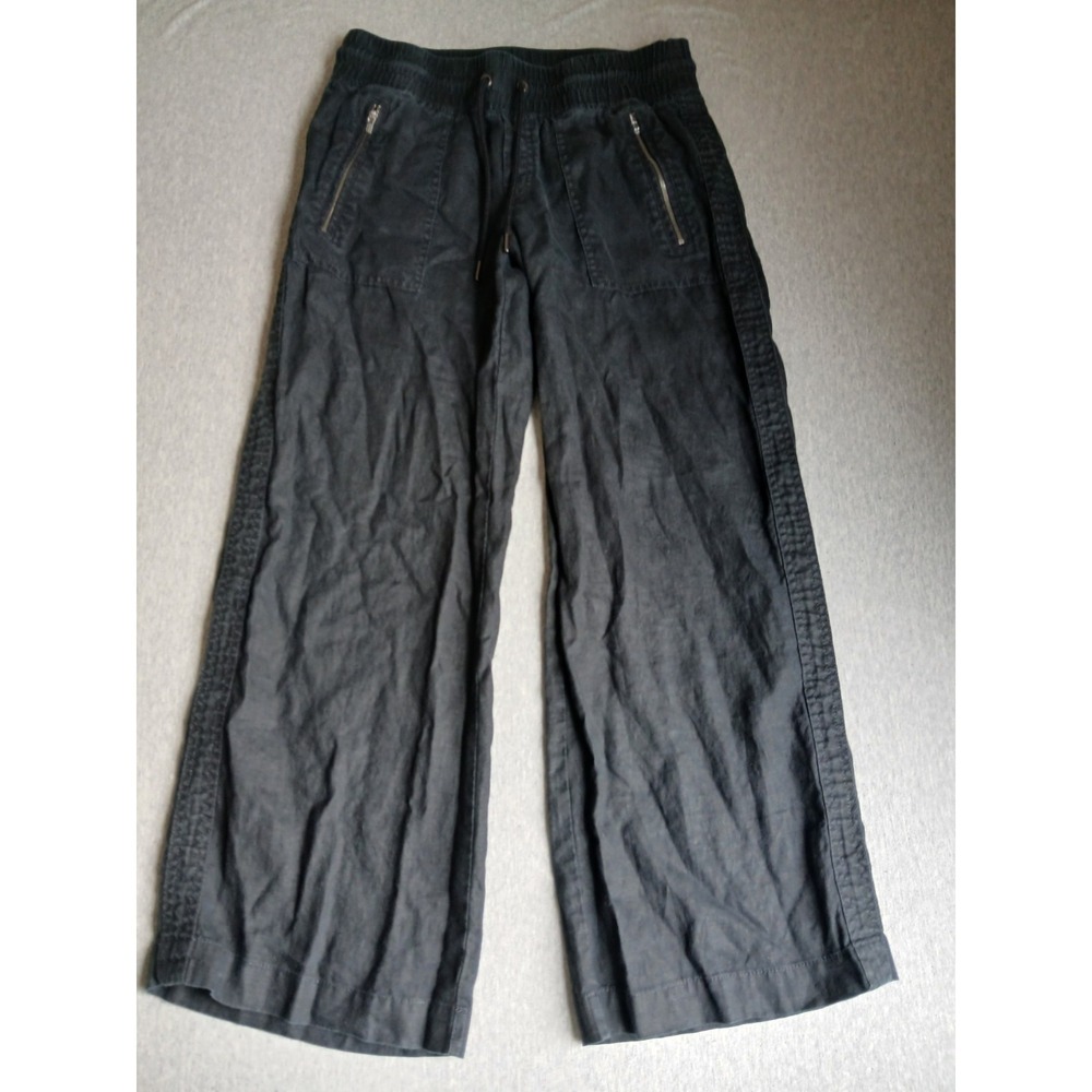 Athleta Black Wide-Leg Drawstring Pull-On Pants